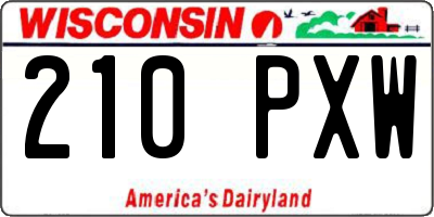 WI license plate 210PXW