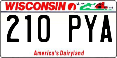 WI license plate 210PYA