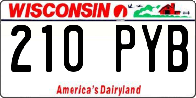 WI license plate 210PYB