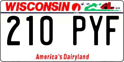 WI license plate 210PYF