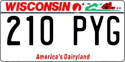 WI license plate 210PYG