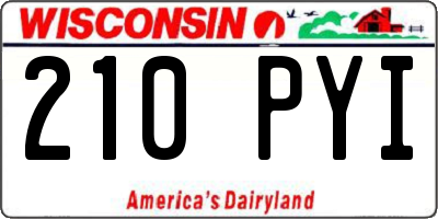 WI license plate 210PYI
