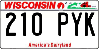 WI license plate 210PYK