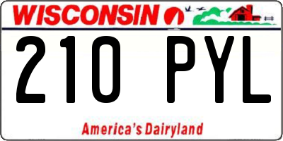 WI license plate 210PYL