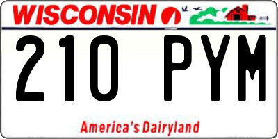 WI license plate 210PYM