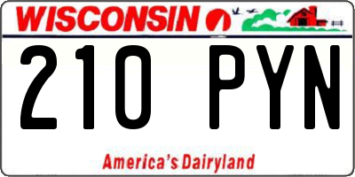 WI license plate 210PYN