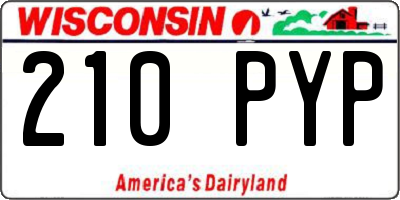 WI license plate 210PYP