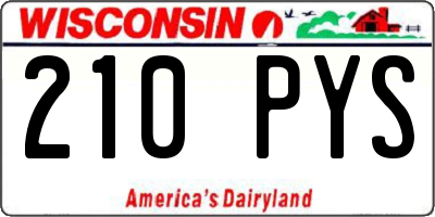 WI license plate 210PYS