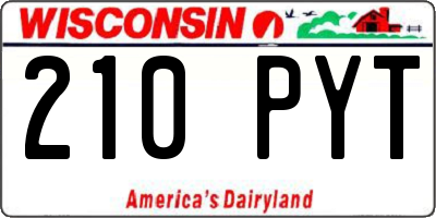 WI license plate 210PYT