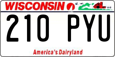 WI license plate 210PYU