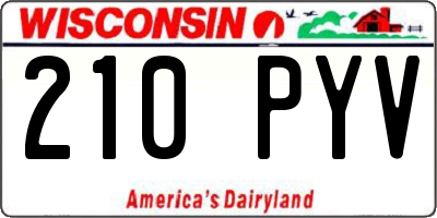 WI license plate 210PYV