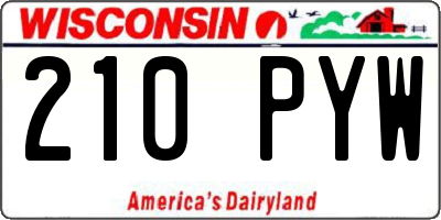 WI license plate 210PYW