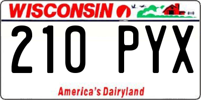 WI license plate 210PYX