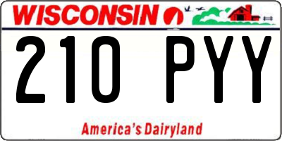 WI license plate 210PYY
