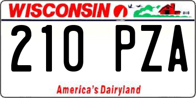 WI license plate 210PZA