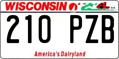 WI license plate 210PZB