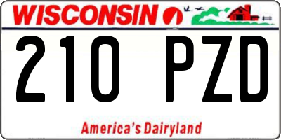 WI license plate 210PZD