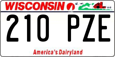 WI license plate 210PZE