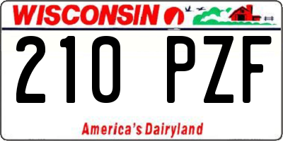 WI license plate 210PZF