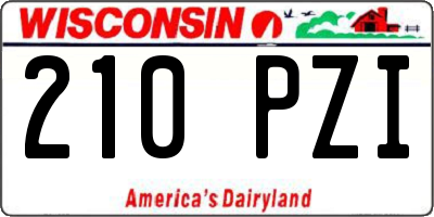 WI license plate 210PZI