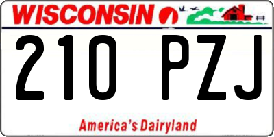 WI license plate 210PZJ