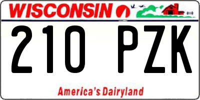 WI license plate 210PZK