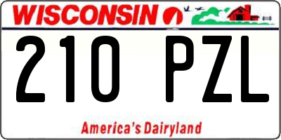 WI license plate 210PZL