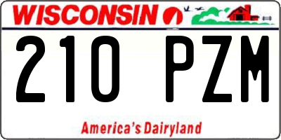WI license plate 210PZM