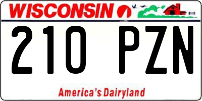 WI license plate 210PZN