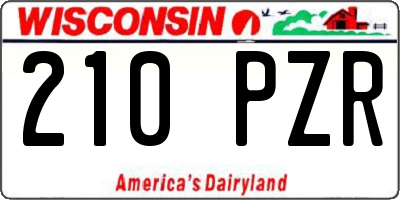 WI license plate 210PZR