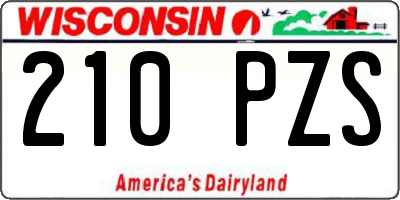 WI license plate 210PZS
