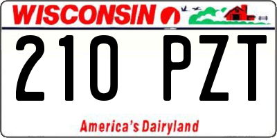 WI license plate 210PZT