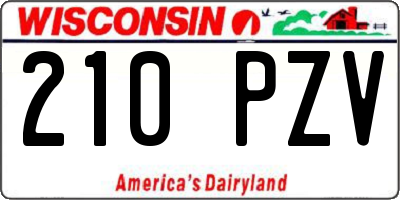 WI license plate 210PZV