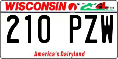 WI license plate 210PZW