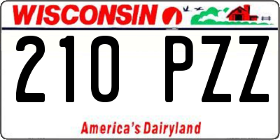 WI license plate 210PZZ