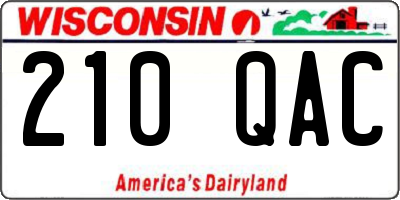 WI license plate 210QAC