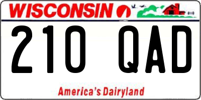 WI license plate 210QAD