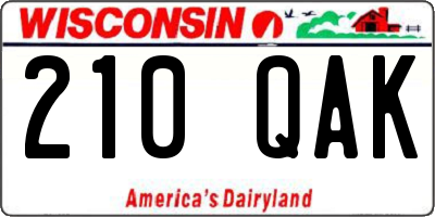 WI license plate 210QAK