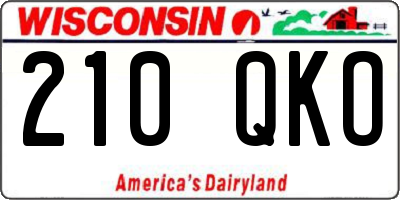 WI license plate 210QKO