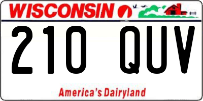 WI license plate 210QUV