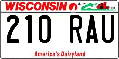 WI license plate 210RAU