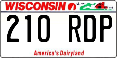 WI license plate 210RDP
