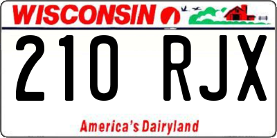 WI license plate 210RJX