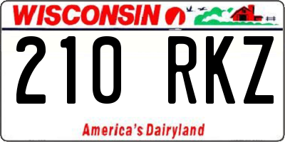 WI license plate 210RKZ