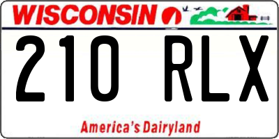 WI license plate 210RLX