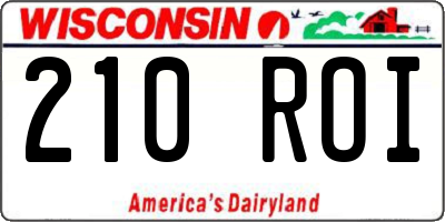 WI license plate 210ROI