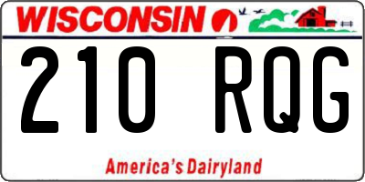 WI license plate 210RQG