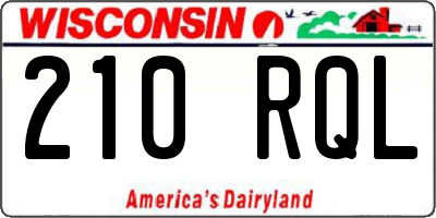 WI license plate 210RQL