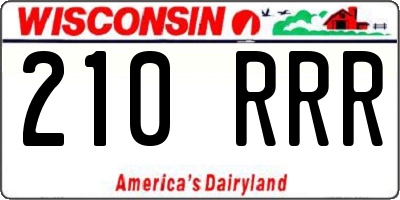 WI license plate 210RRR