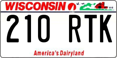WI license plate 210RTK